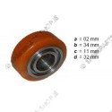 support wheel PU, diam 82 mm