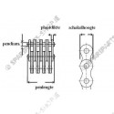 chain type LL,  plate depth 41,2  plate thickness 6,3 mm